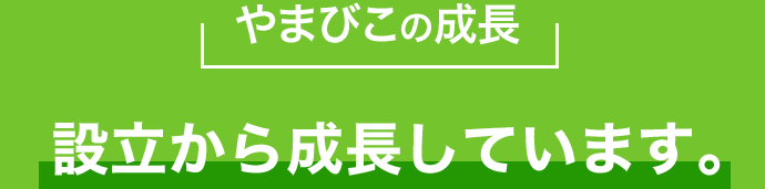 やまびこの成長 設立から成長しています。